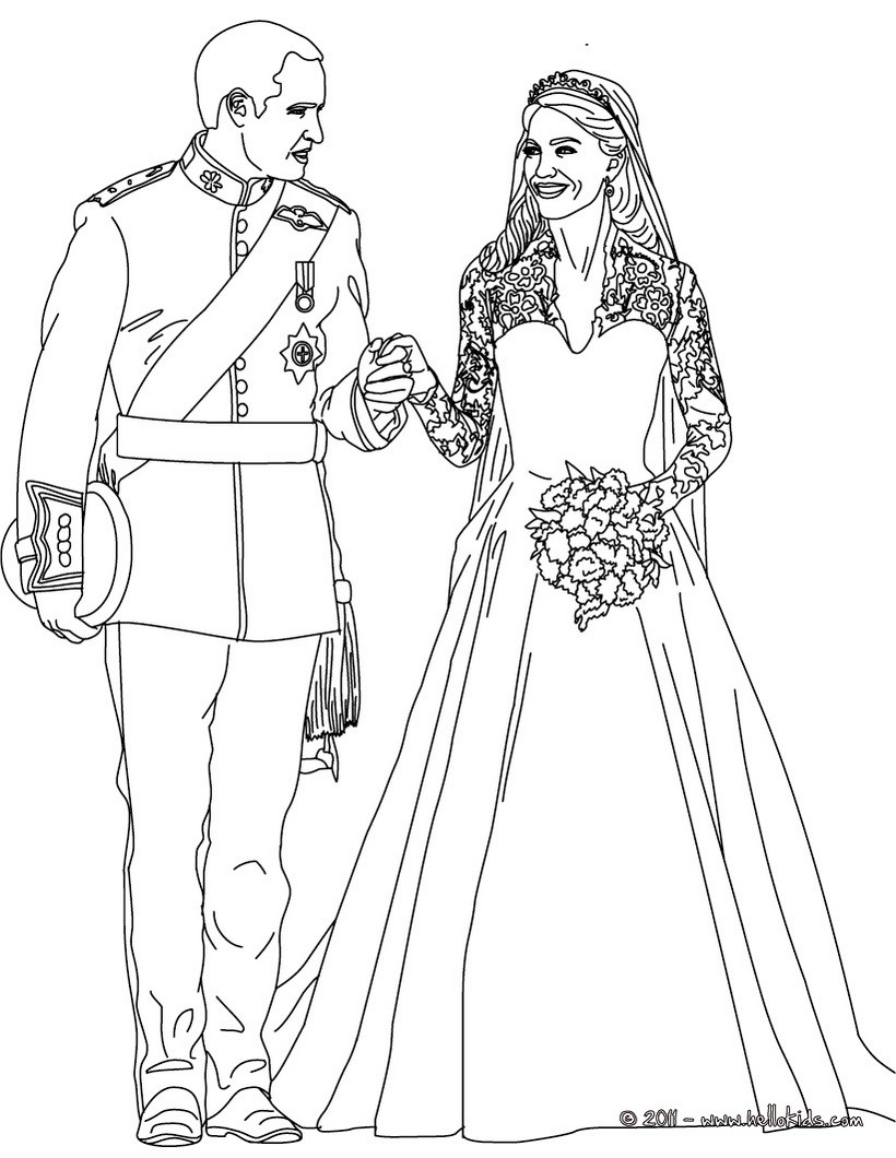 The royal wedding coloring pages   Hellokids.com
