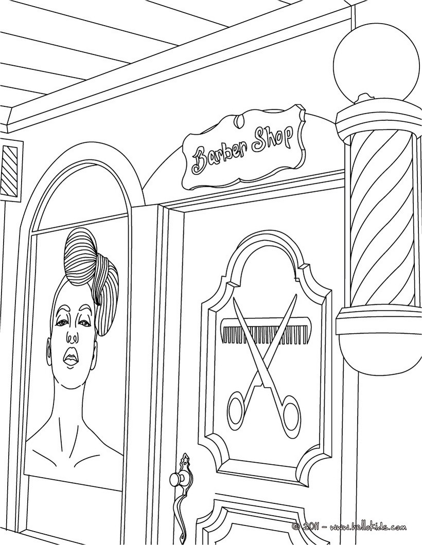 barber coloring pages