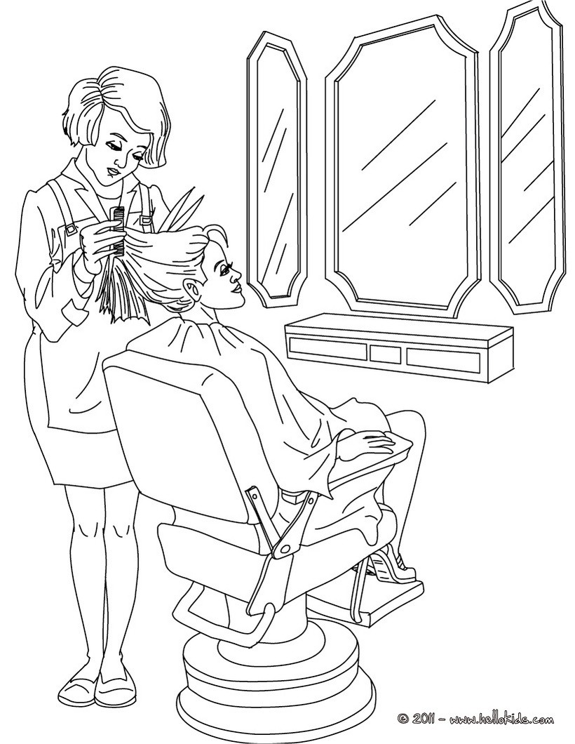 hairdresser coloring pages for kids - photo #2