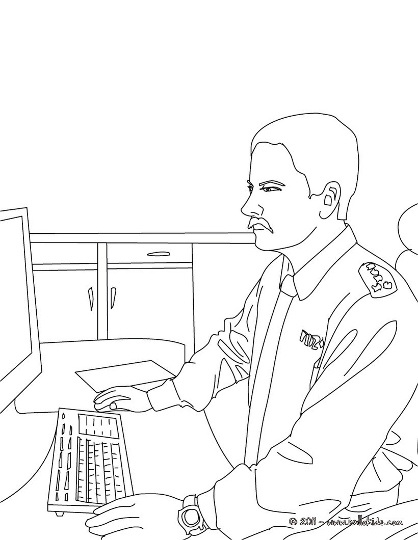 coloring pages of police station