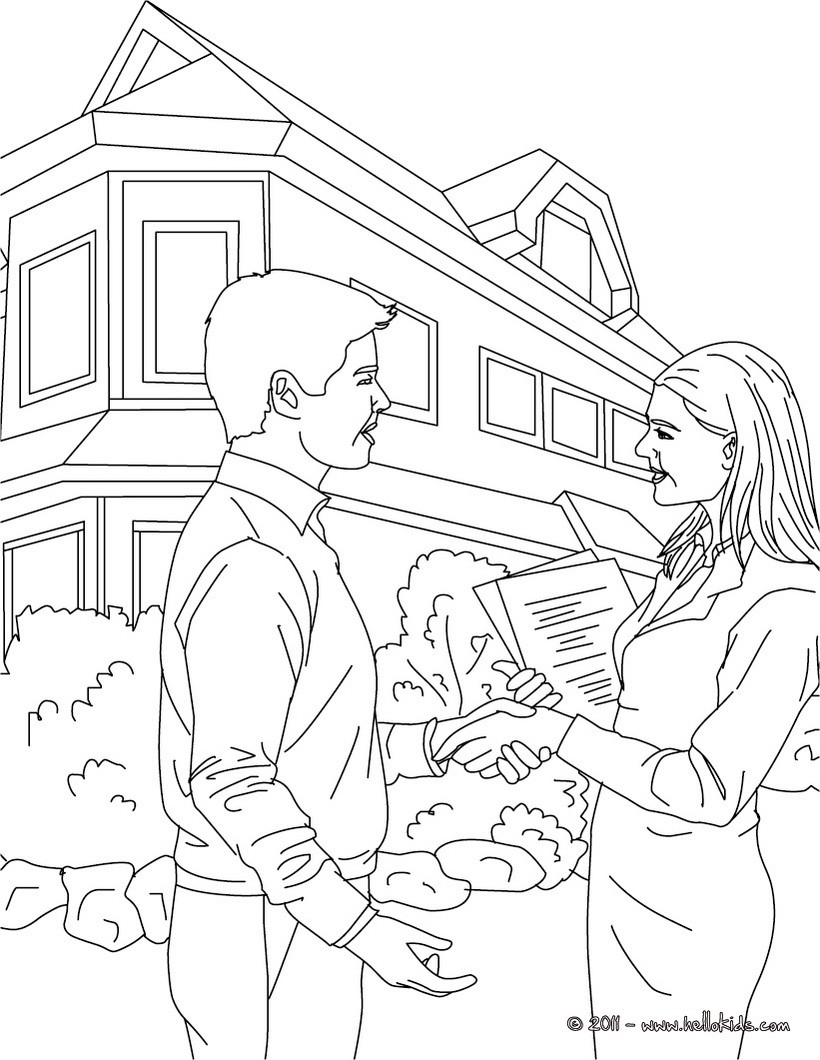 Real estate agent coloring pages