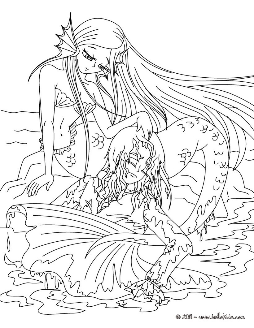 fairies and mermaids coloring pages - photo #8