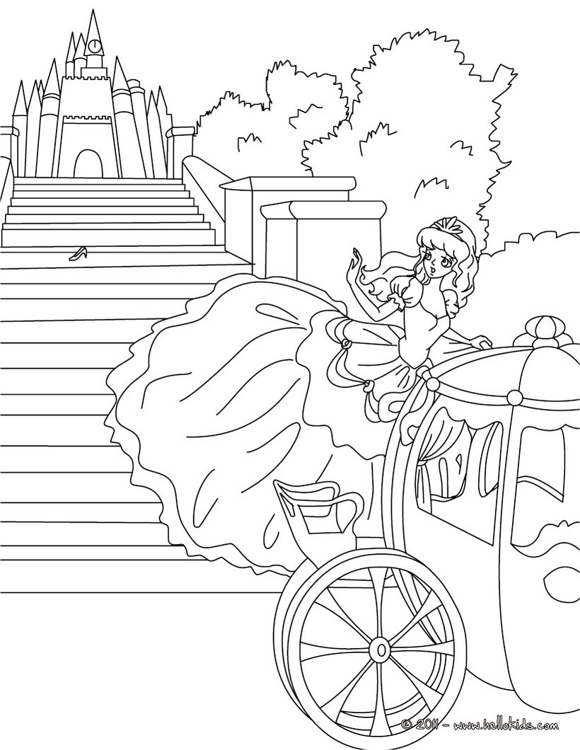 Cinderella Fairy Tale Coloring Pages Hellokids