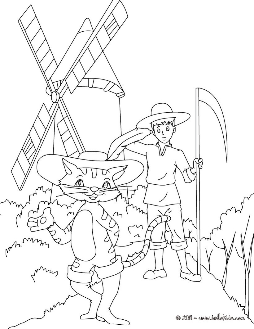 Puss in boots fairy tale coloring pages - Hellokids.com