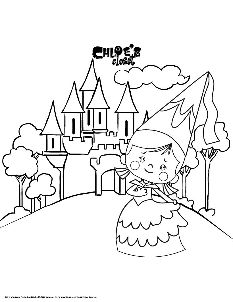 princess chloe and her castle coloring pages  hellokids
