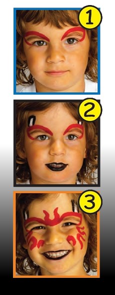 HALLOWEEN DEVIL face painting with sticks for boys