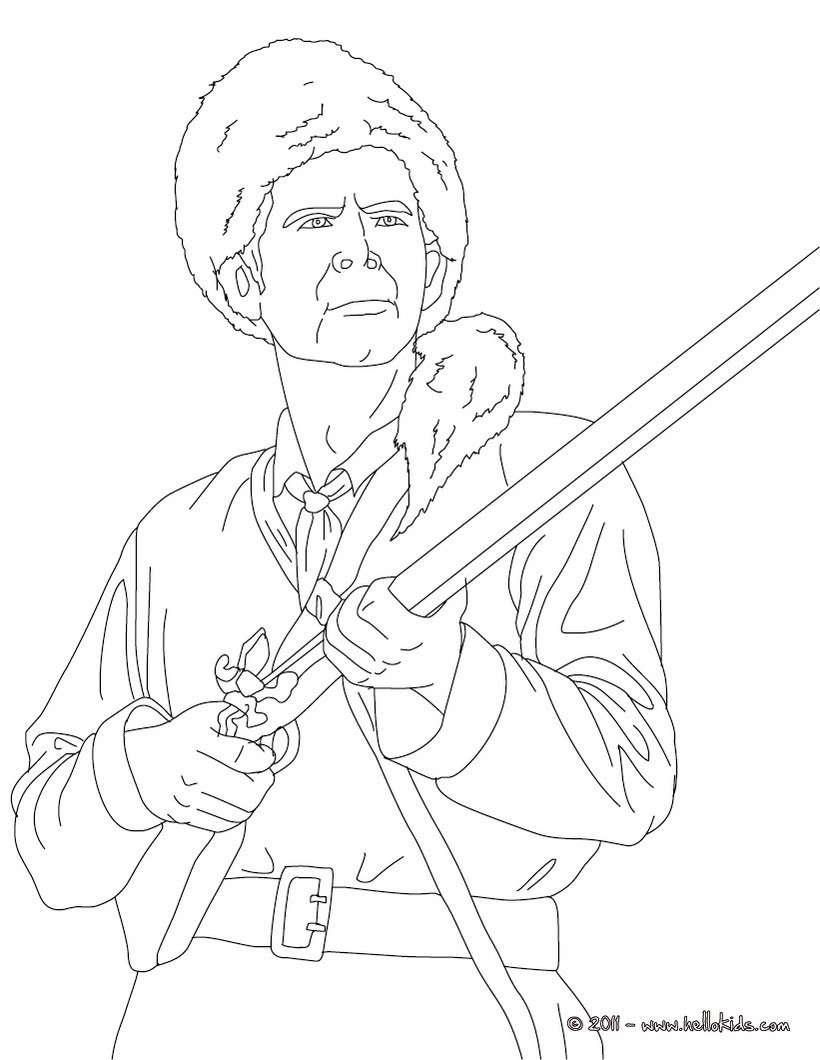 davy crockett coloring pages for kids - photo #5