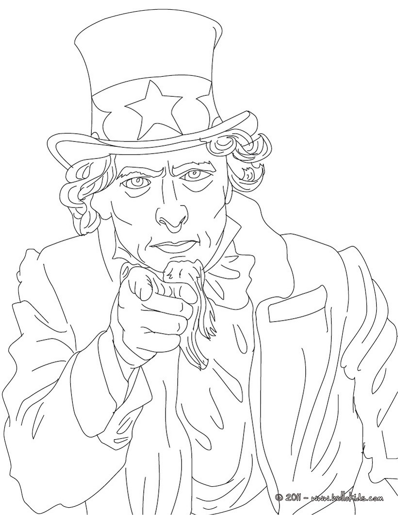 Uncle sam coloring pages