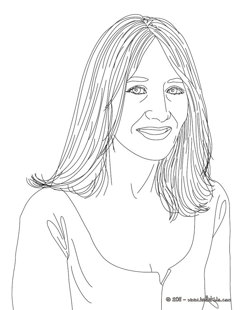 J K Rowling Coloring Pages Hellokids Com