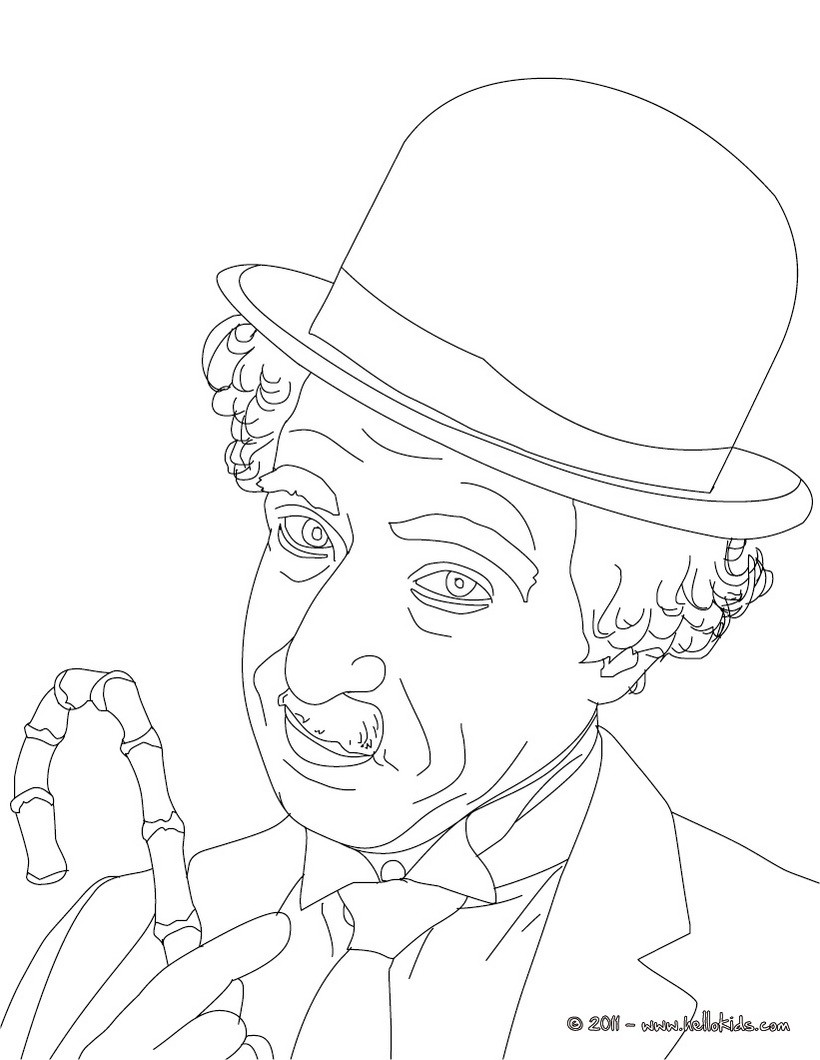 Sir charlie chaplin coloring pages 