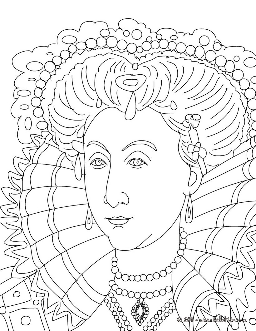 Queen elizabeth i coloring pages - Hellokids.com