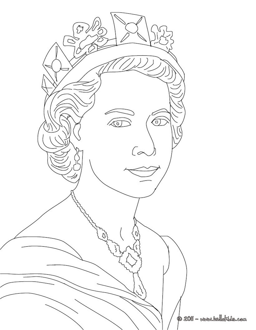 Queen elizabeth ii coloring pages - Hellokids.com