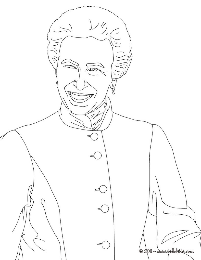 Princess Anne Royal Coloring Pages Hellokids Page