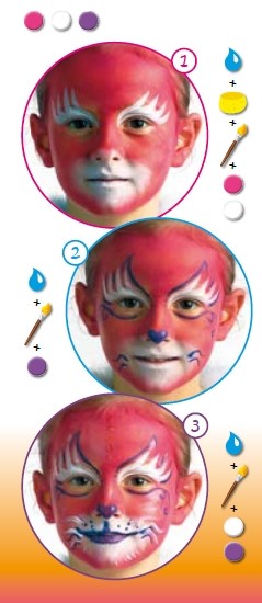 RED CAT face painting for children