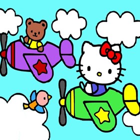 Hello kitty airplane puzzle for kids online games ...