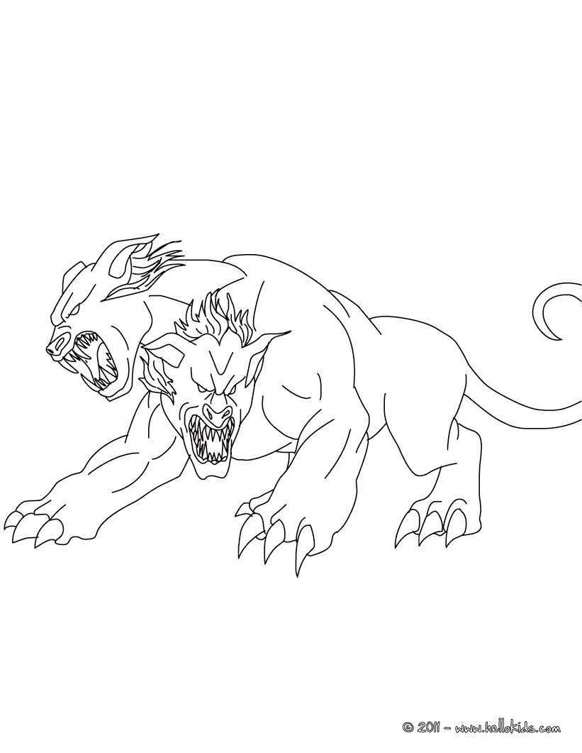 mythology ORTHROS the 2 headed dog coloring page Coloring page COUNTRIES Coloring Pages GREECE