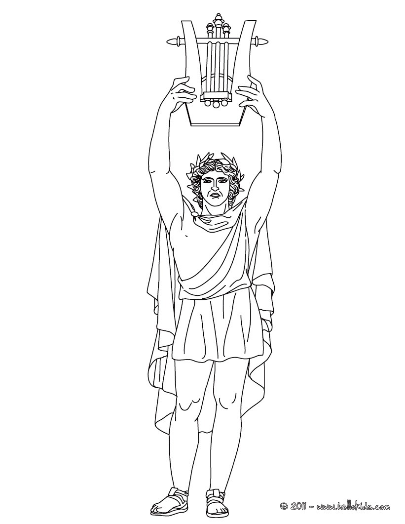 APOLLO the Greek god of Arts and Music coloring page Coloring page COUNTRIES Coloring