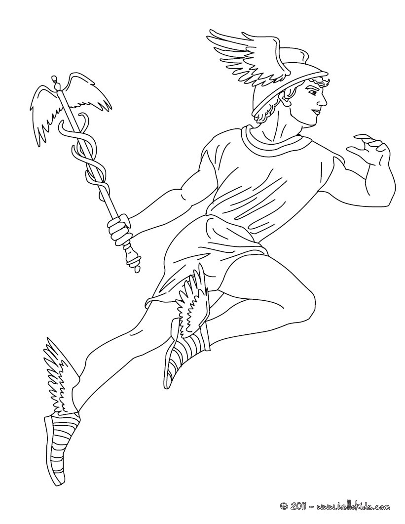 Hermes the greek god of herds coloring pages - Hellokids.com