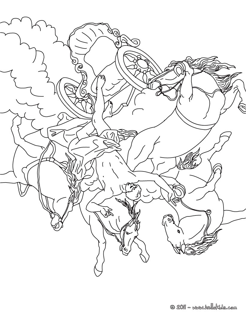 THESEUS AND THE MINOTAUR PHAETON AND THE CHARIOT OF THE SUN coloring page Coloring page COUNTRIES Coloring Pages