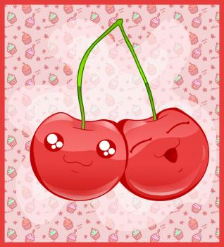 Cute Cherries Background