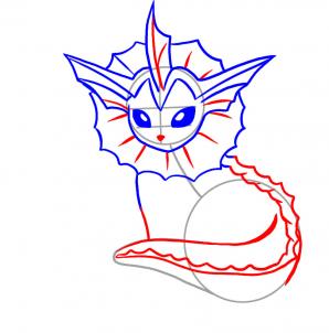 How to draw vaporeon - Hellokids.com