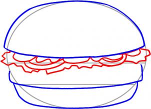 How to draw how to draw a hamburger - Hellokids.com