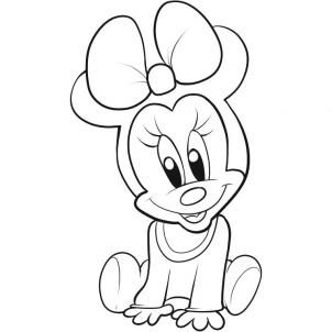 Love Pictures Draw on Disney   How To Draw Baby Minnie Mouse
