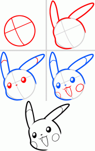 How to draw pikachu39s face Hellokidscom