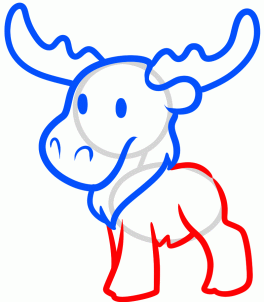 How to draw how to draw a moose for kids Hellokidscom