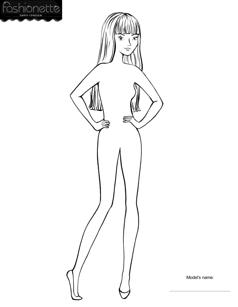 fashion doll outline