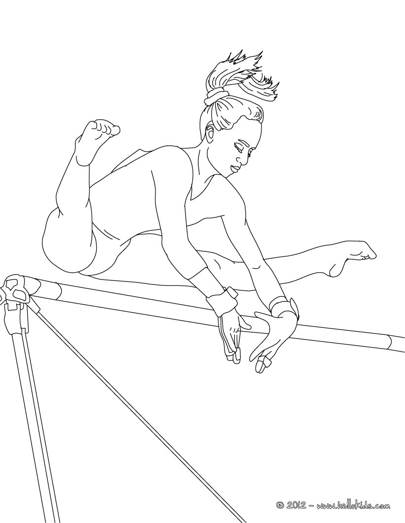 Uneven Horse Artistic Gymnastics Coloring Pages Hellokids