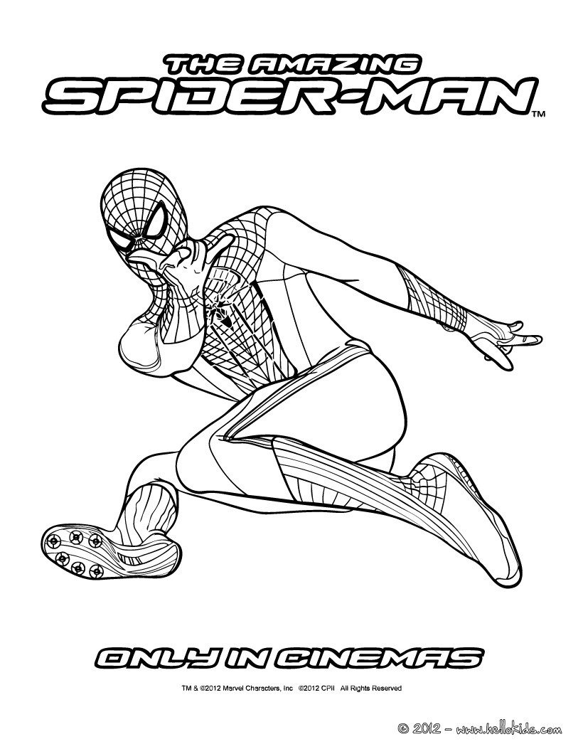 Gambar Amazing Spider Man Kids Coloring Pages Hellokids Page Easy