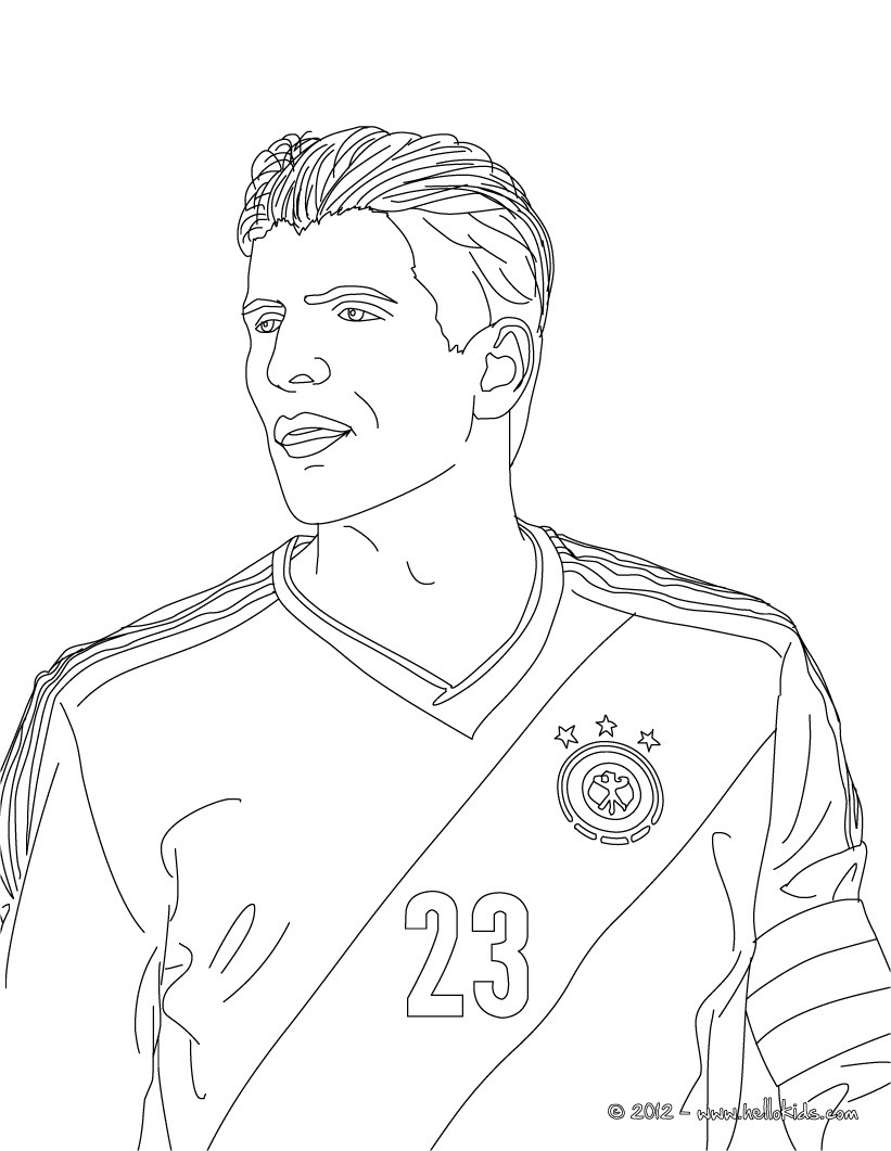 Mario gomez german football player coloring pages   Hellokids.com