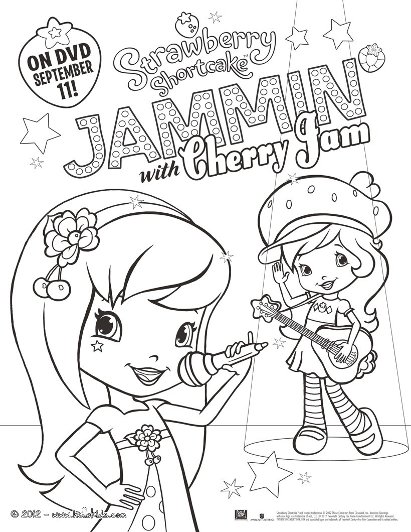 strawberry shortcake princess coloring page