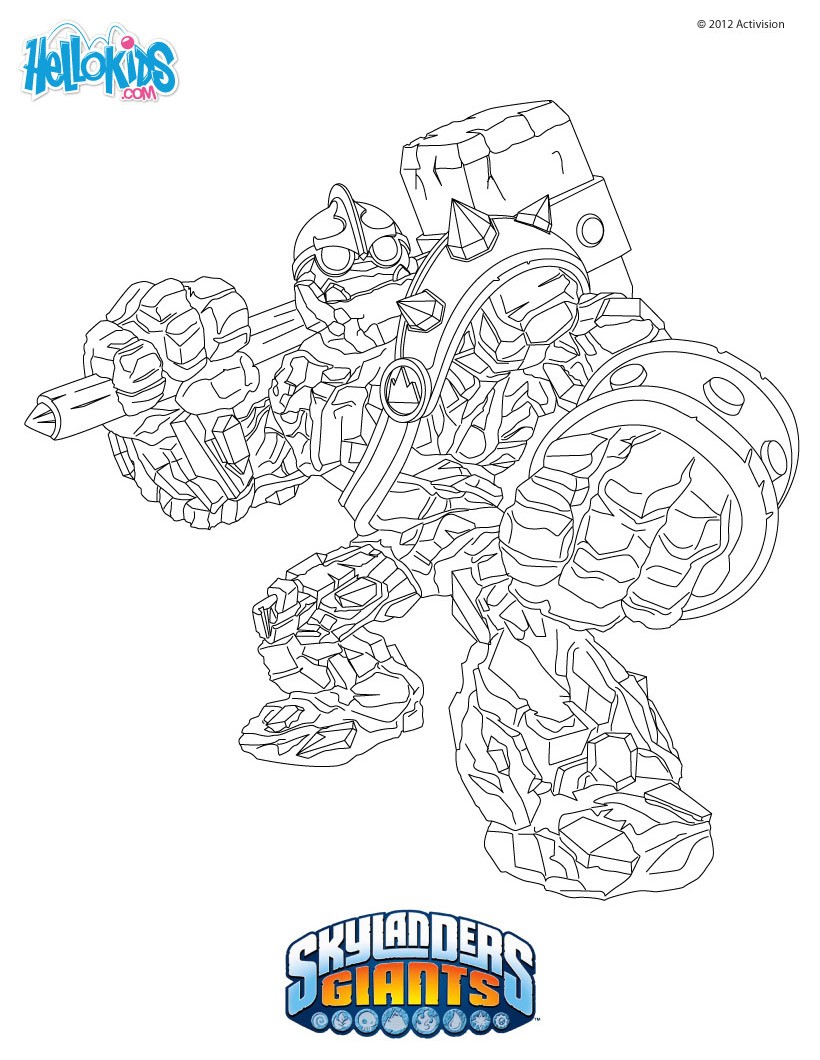 DROBOT CRUCHER coloring page Coloring page SUPER HEROES Coloring Pages SKYLANDERS GIANTS coloring pages