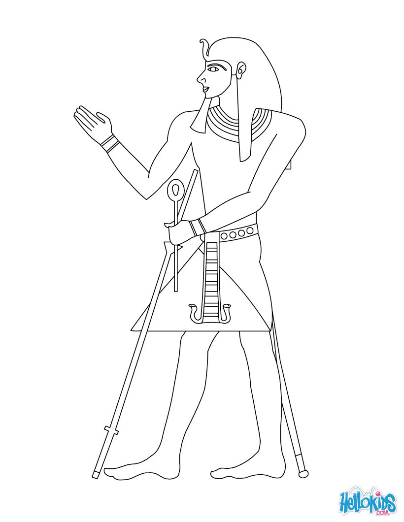 EGYPTIAN PHARAOH coloring page for children Coloring page COUNTRIES Coloring Pages EGYPT coloring
