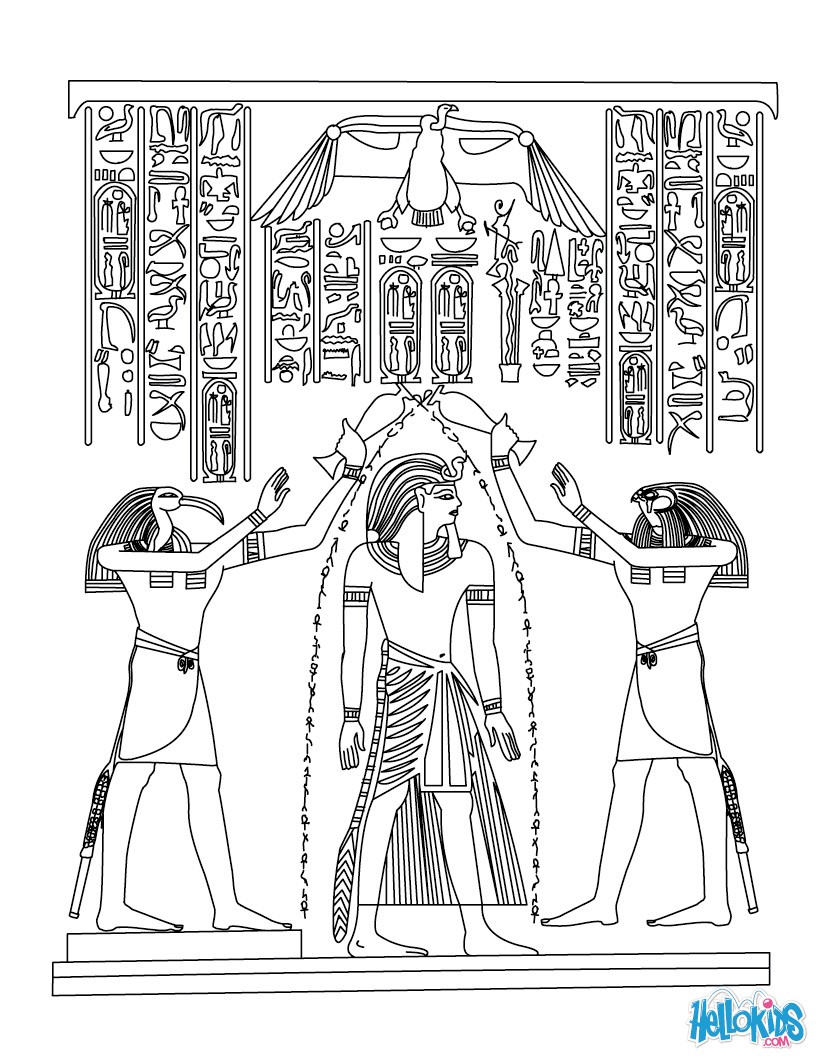 Egyptian papyrus painting coloring pages   Hellokids.com
