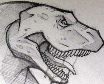 How To Draw Sketching A Dinosaur, Tyrannosaurus Rex Sketch - Hellokids.com