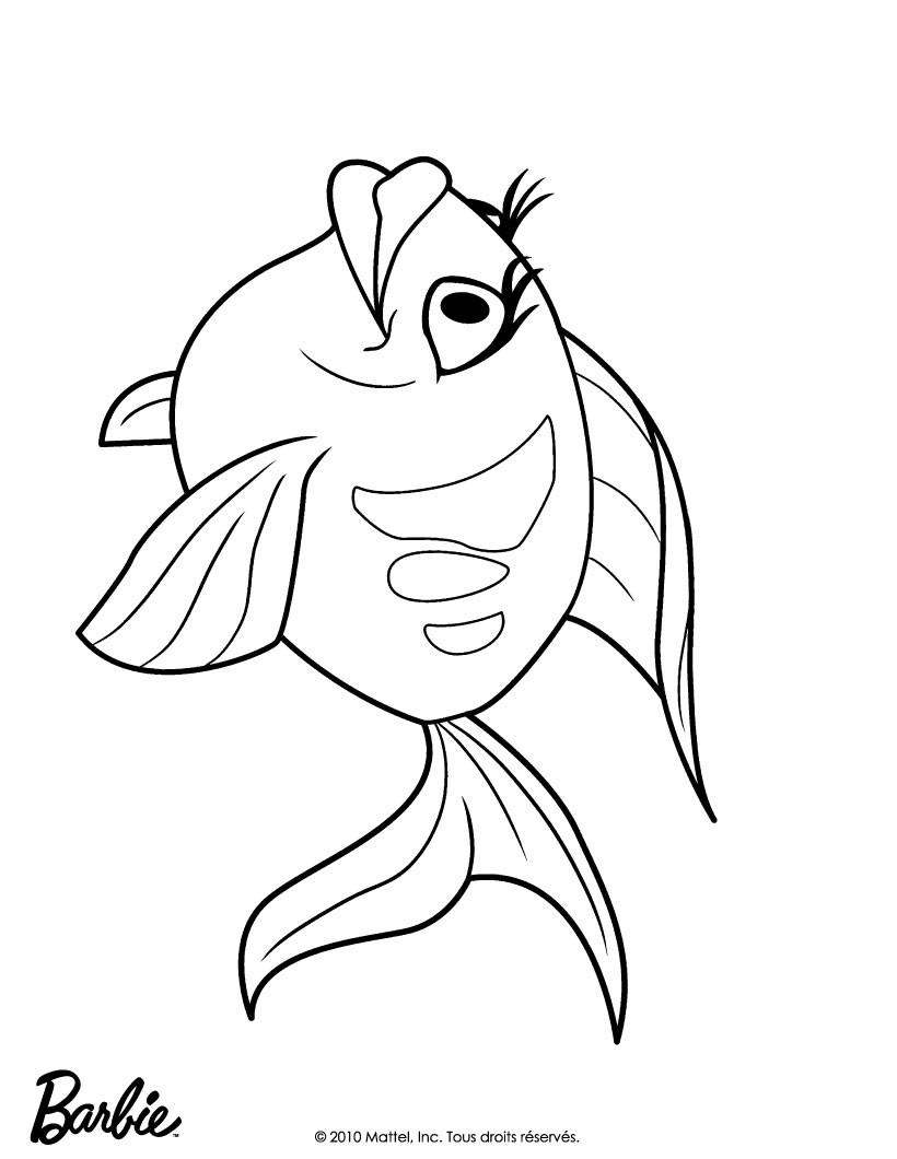 barbie in a mermaid tale coloring pages  lovely fish of