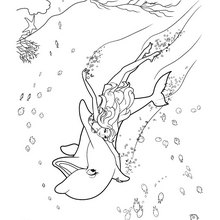 MERLIAH swimming with Zuma coloring page