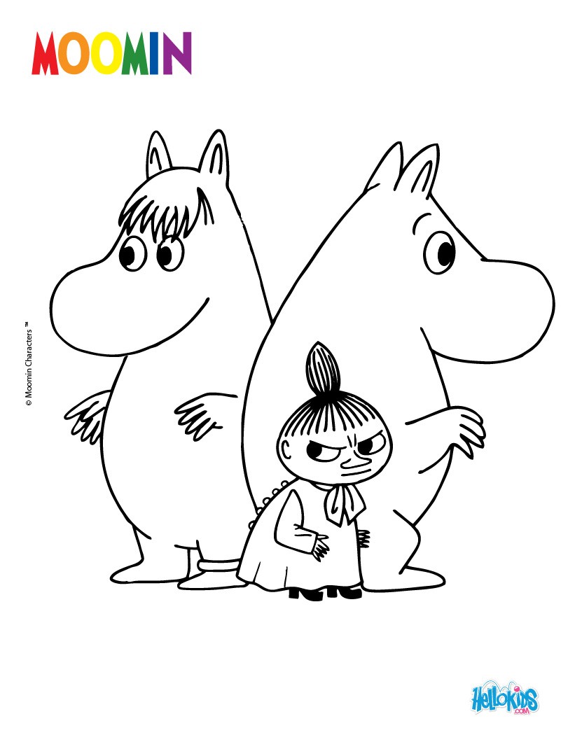 Cute moomin free coloring pages 