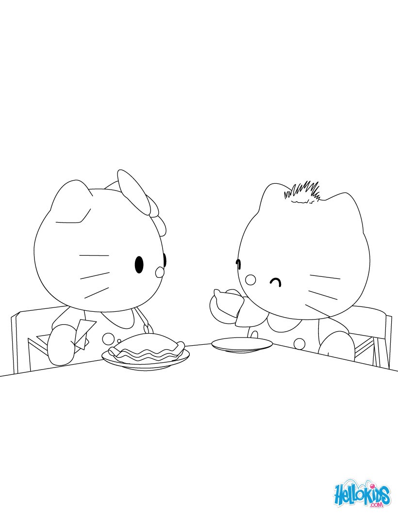 HELLO KITTY PHOTOGRAPHER HELLO KITTY and friends coloring page