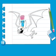 How to draw a BAT video lesson - Drawing for kids - HOW TO DRAW video lessons