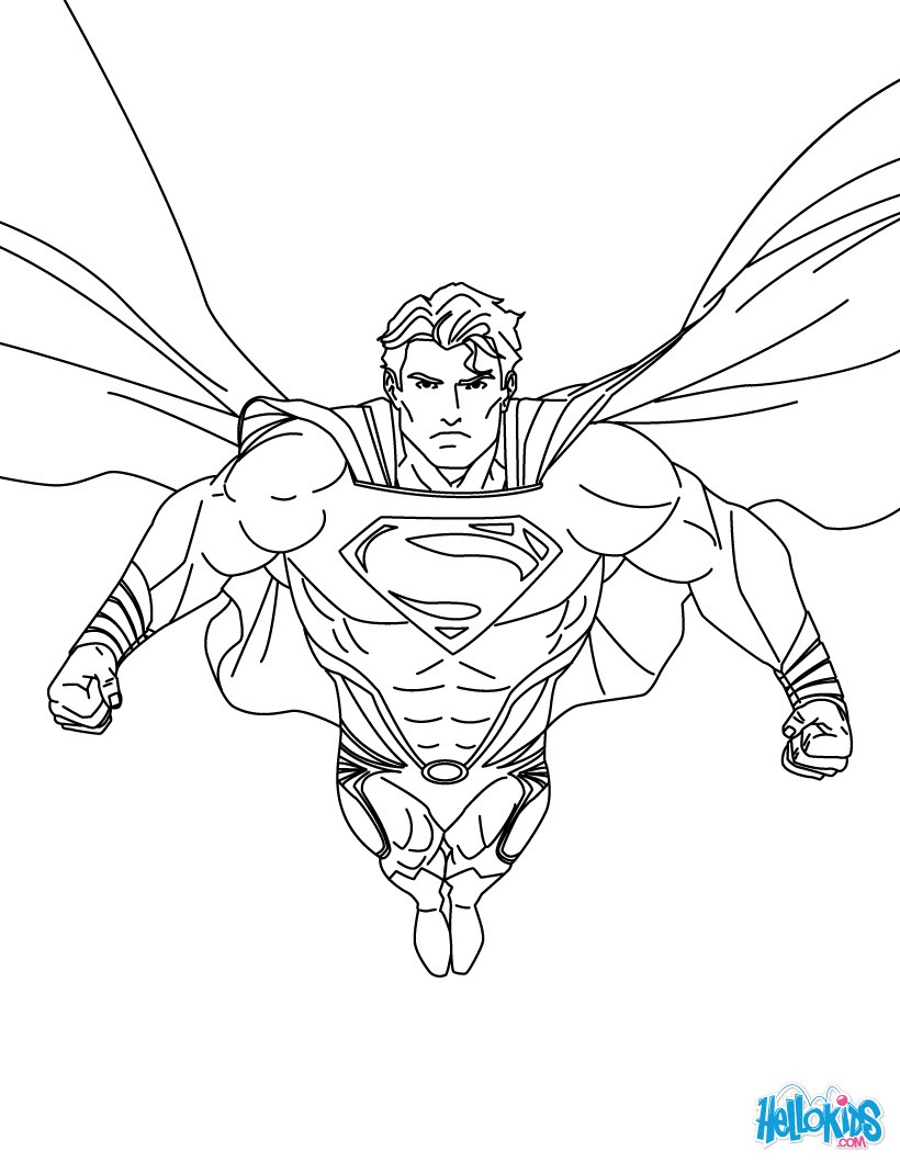 Superman printing and drawing coloring pages - Hellokids.com