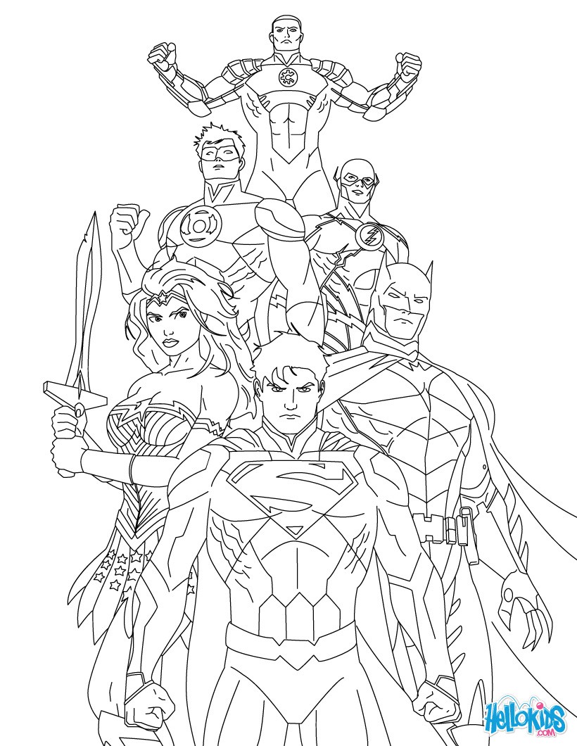 Justice League Of America Coloring Pages Hellokids