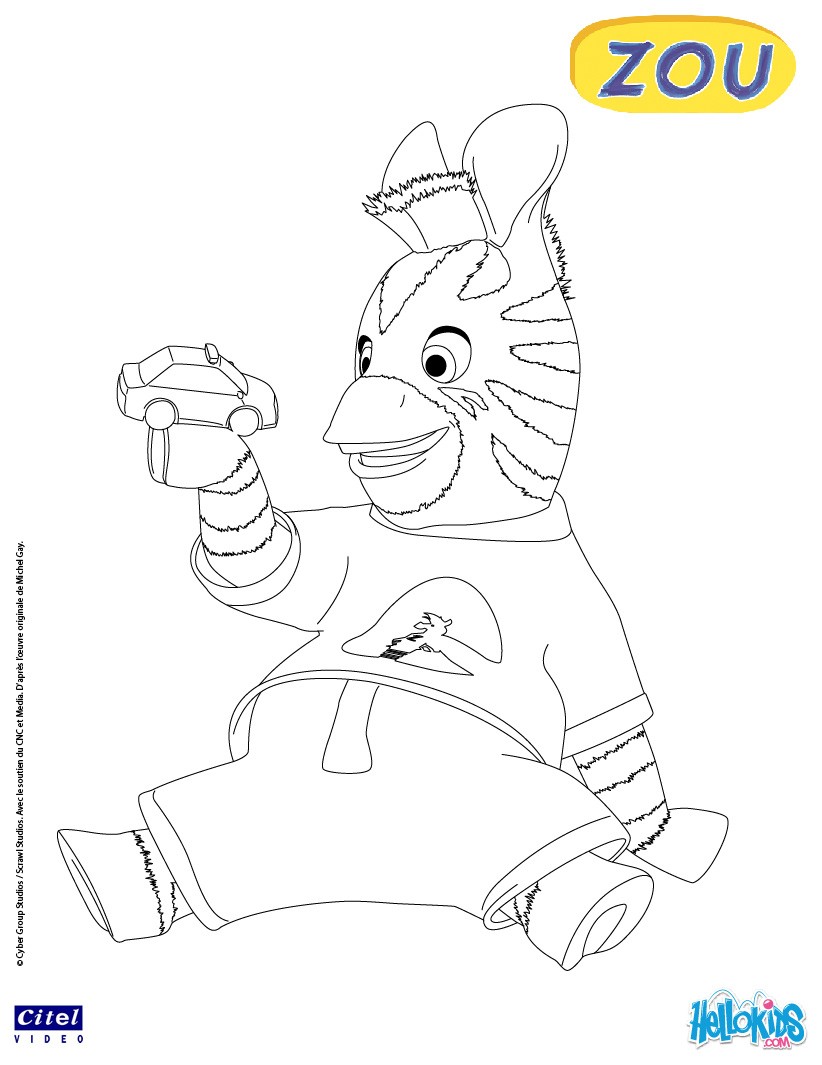 ZOU the zebra ZOU PLAYING coloring page Coloring page CHARACTERS coloring pages TV SERIES CHARACTERS coloring