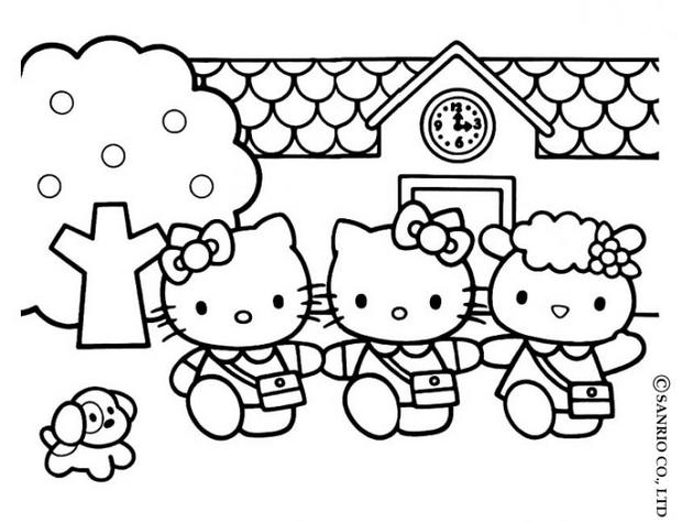 Hello kitty's house coloring pages - Hellokids.com