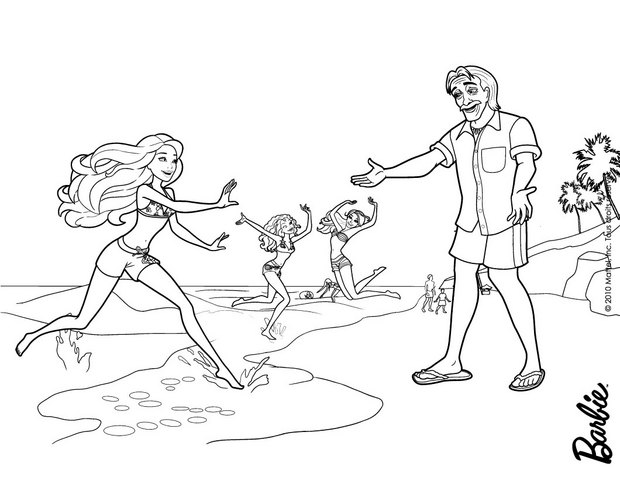 malibu beach barbie coloring pages - photo #2