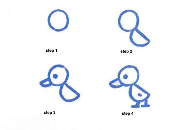 How to draw a cartoon Baby duck