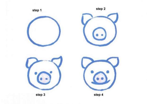 How to draw a pig